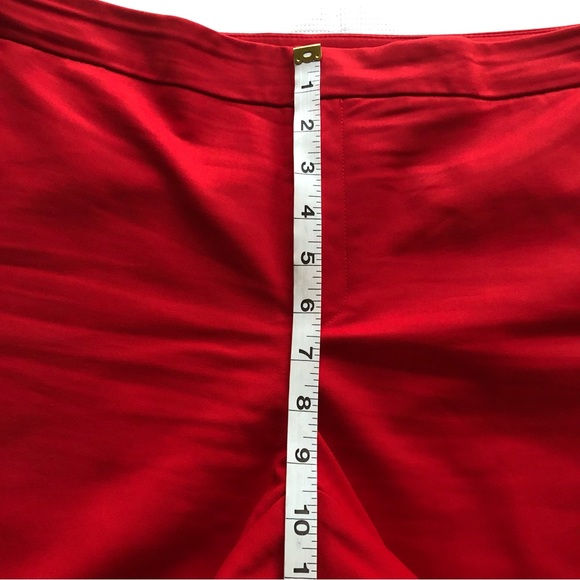 Ellen Tracy Ankle Cropped Satin Feel Red Pants Women’s Size 10 Work/Casual Wear - Picture 11 of 14